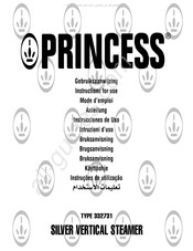 Princess SILVER VERTICAL STEAMER Mode D'emploi