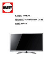 Samsung UE40C8700 Manuel De L'utilisateur