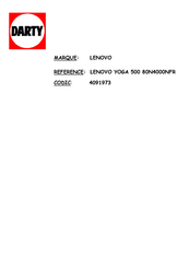 Lenovo 80N4000NFR Guide De L'utilisateur
