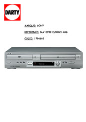 Sony SLV-D910B Mode D'emploi