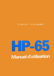 Hewlett Packard HP-65 Manuel D'utilisation