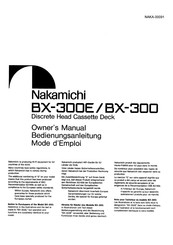 Nakamichi BX-300 Mode D'emploi