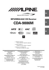 Alpine MARINE CDA-9886M Mode D'emploi