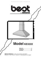 Broan best KEX222 Mode D'emploi