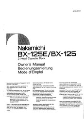 Nakamichi BX-125 Mode D'emploi