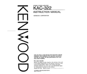 Kenwood KAC-322 Mode D'emploi