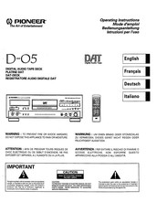 Pioneer D-05 Mode D'emploi