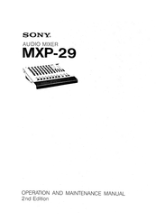 Sony MXP-29 Mode D'emploi