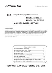 Tsurumi Pump HSZ2.75S Manuel D'utilisation