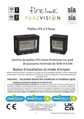 Fireline PUREVISION Linear Serie Notice D'installation Et Mode D'emploi