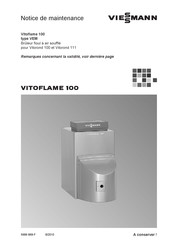 Viessmann VITOFLAME 100 VEM Notice De Maintenance