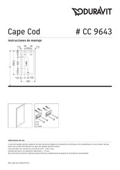 DURAVIT Cape Cod CC 9643 Instructions D'installation