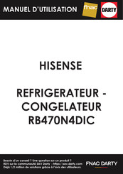 Hisense RB470N4DIC Manuel De Fonctionnement De L'utilisateur