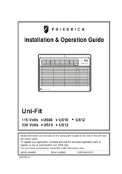 Friedrich US08D10B Guide D'installation Et D'utilisation