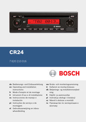 Bosch BLAUPUNKT CR 24 Mode D'emploi Et De Montage