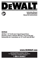 DeWalt DCF845B Guide D'utilisation