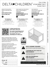 Delta Children 3 in 1 Crib Instructions De Montage