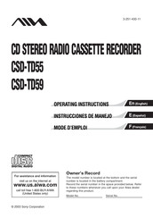 Aiwa CSD-TD55 Mode D'emploi