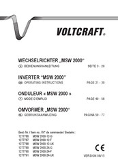 VOLTCRAFT MSW 2000 Serie Mode D'emploi