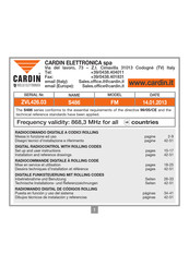 Riello Elettronica Cardin S486 Serie Mode D'emploi