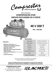 Lacme Comprestar 40 V 300 T Notice D'emploi