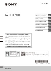 Sony XAV-AX8150ANT Mode D'emploi