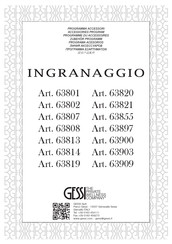 Gessi INGRANAGGIO 63909 Instructions D'installation