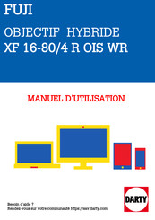 Fujifilm XF16-80mmF4 R OIS WR Manuel Du Propriétaire