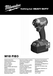 Milwaukee M18 FID3 Notice Originale