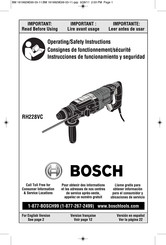 Bosch RH228VC Consignes De Fonctionnement/Sécurité