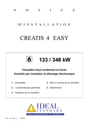Ideal Standard CREATIS 4 EASY Notice D'installation