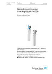 Endress+Hauser Gammapilot M FMG50 Instructions Condensées