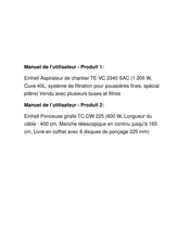 EINHELL TE-VC 2340 SAC Instructions D'origine