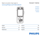 Philips POCKET MEMO PSE8000 Mode D'emploi