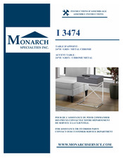 Monarch Specialties I 3474 Instructions D'assemblage