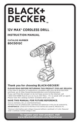 Black & Decker BDCDD12C Mode D'emploi