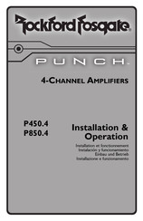 Rockford Fosgate PUNCH P450.4 Installation Et Fonctionnement