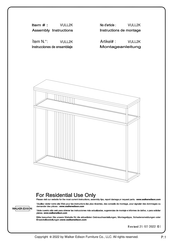 Walker Edison VULL2K Instructions De Montage