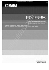 Yamaha RX-596 Mode D'emploi