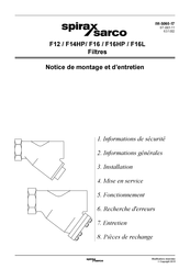 Spirax Sarco F12 Notice De Montage Et D'entretien