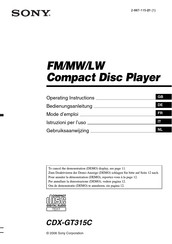 Sony CDX-GT315C Mode D'emploi