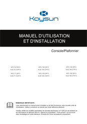 Kaysun KUE-105 DVR13 Manuel D'utilisation Et D'installation