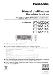 Panasonic PT-MZ11K Manuel D'utilisation