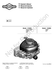 Briggs & Stratton 210000 Manuel De L'opérateur