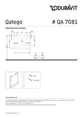 DURAVIT Qatego QA 7081 Instructions De Montage