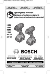 Bosch 25614 Consignes De Fonctionnement/Sécurité