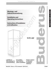 Buderus WPL 60I Instructions D'installation Et D'utilisation