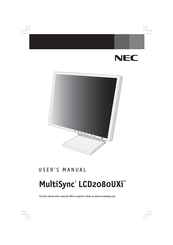 NEC MultiSync LCD2080UXi Mode D'emploi