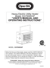 Dyna-Glo EG7500DGP Guide D'instruction