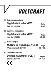 VOLTCRAFT VC831 Mode D'emploi